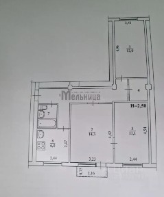 Продается 3-комн. квартира, 58,7 м²