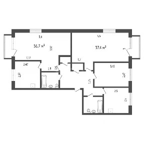 Продается 4-комн. квартира, 73,9 м²