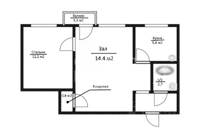 Продается 2-комн. квартира, 41,4 м²