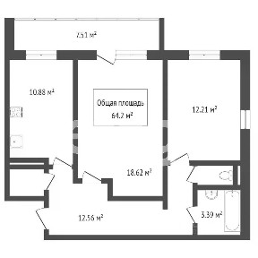 Продается 2-комн. квартира, 60,5 м²