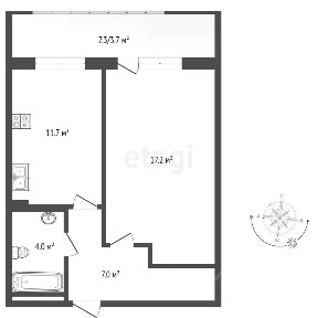 Продается 1-комн. квартира, 40,4 м²