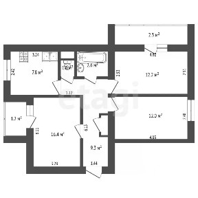 Продается 3-комн. квартира, 61,9 м²
