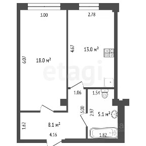 Продается 1-комн. квартира, 44,2 м²