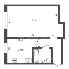 Продается 1-комн. квартира, 30,7 м²