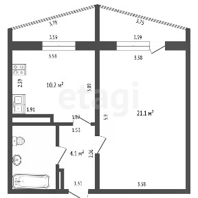 Продается 1-комн. квартира, 41,1 м²