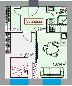 Продаются 1-комн. апартаменты, 36,7 м²
