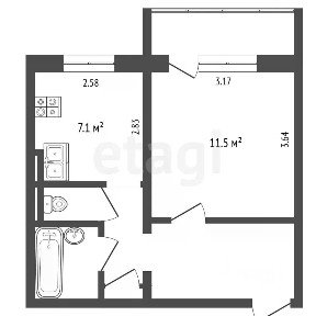 Продается 1-комн. квартира, 30,3 м²