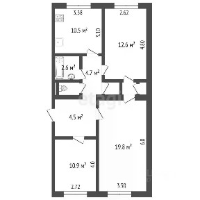 Продается 3-комн. квартира, 69,8 м²