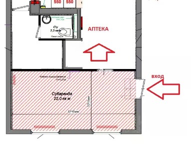 Сдается торговая площадь, 22 м²