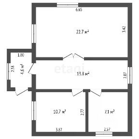 Продается 2-этажный дом, 58,9 м²