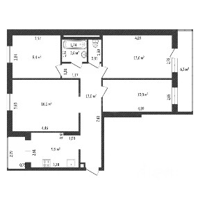 Продается 4-комн. квартира, 77,6 м²
