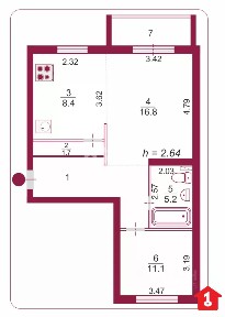 Продается 2-комн. квартира, 50,7 м²