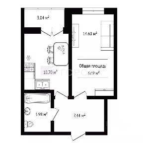 Продается 1-комн. квартира, 37,9 м²