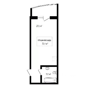 Продается студия, 35,4 м²