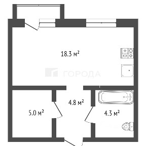 Продается студия, 32,39 м²