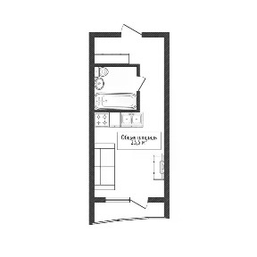 Продается студия, 23,5 м²