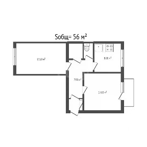 Продается 2-комн. квартира, 56 м²