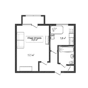 Продается 1-комн. квартира, 28,8 м²