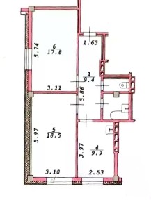 Продается 2-комн. квартира, 60 м²