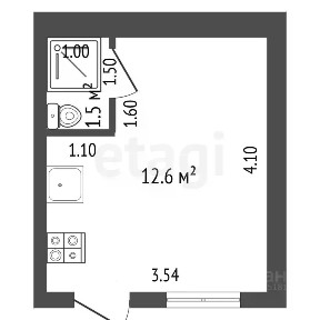 Продается студия, 14,4 м²
