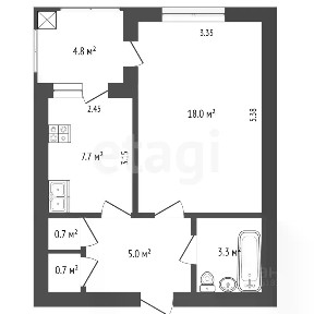 Продается 1-комн. квартира, 35,4 м²