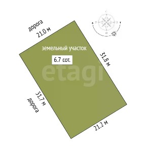 Продается участок, 6,74 сот.