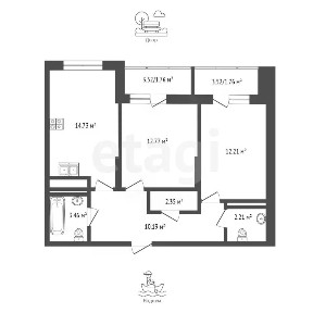 Продается 2-комн. квартира, 65,5 м²