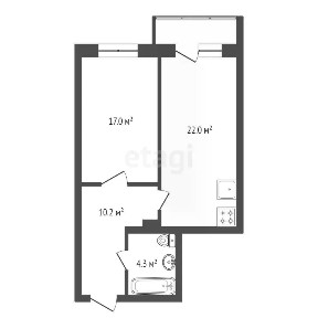 Продается 2-комн. квартира, 53 м²