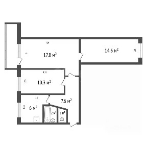 Продается 3-комн. квартира, 59,7 м²