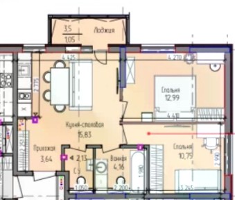 Продается 2-комн. квартира, 52,8 м²