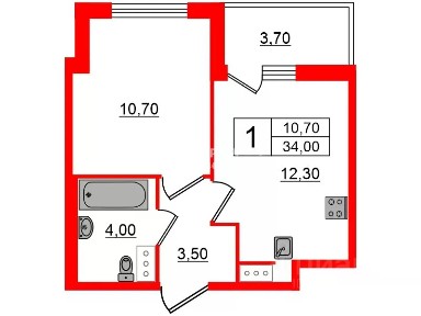 Сдается 1-комн. квартира, 34 м²