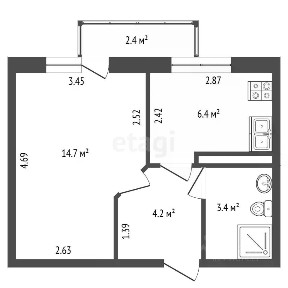 Продается 1-комн. квартира, 28,7 м²