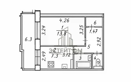 Продается 1-комн. квартира, 31,7 м²