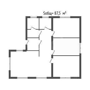 Продается 1-этажный дом, 87,5 м²