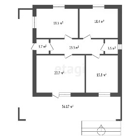 Продается 1-этажный дом, 83,6 м²