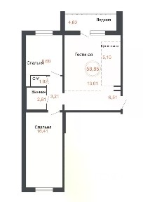 Продается 3-комн. квартира, 61,2 м²