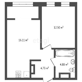 Продается 1-комн. квартира, 44,4 м²