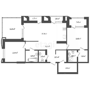 Продается 2-комн. квартира, 79,9 м²