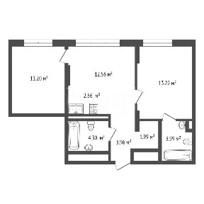 Продается 2-комн. квартира, 54 м²
