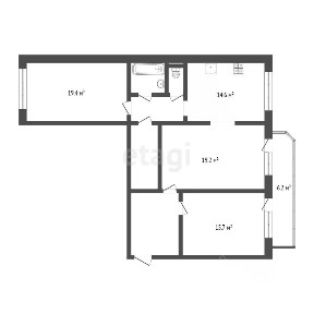 Продается 3-комн. квартира, 91 м²