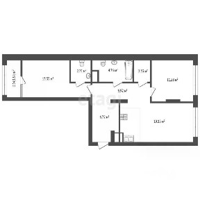 Продается 2-комн. квартира, 68,1 м²