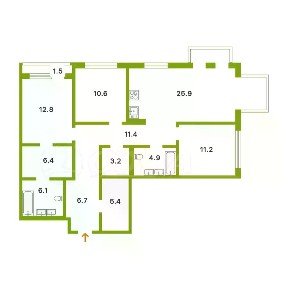 Продается 3-комн. квартира, 106 м²