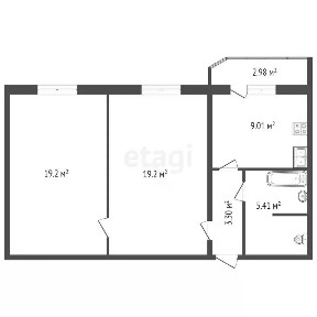 Продается 2-комн. квартира, 56 м²