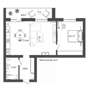 Продается 1-комн. квартира, 58,7 м²