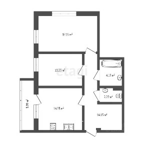 Продается 2-комн. квартира, 68,4 м²