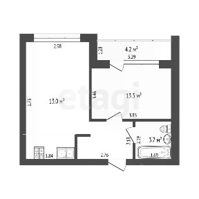 Продается 1-комн. квартира, 44,8 м²
