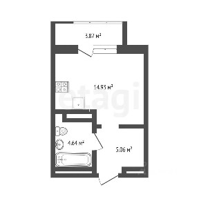 Продается студия, 25,8 м²