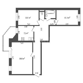 Продается 3-комн. квартира, 74 м²