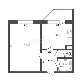 Продается 1-комн. квартира, 41,2 м²