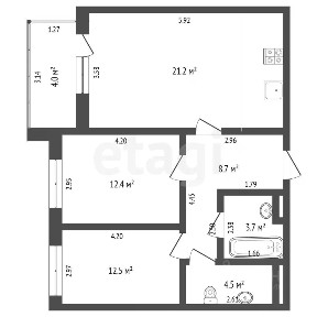 Продается 2-комн. квартира, 63 м²
